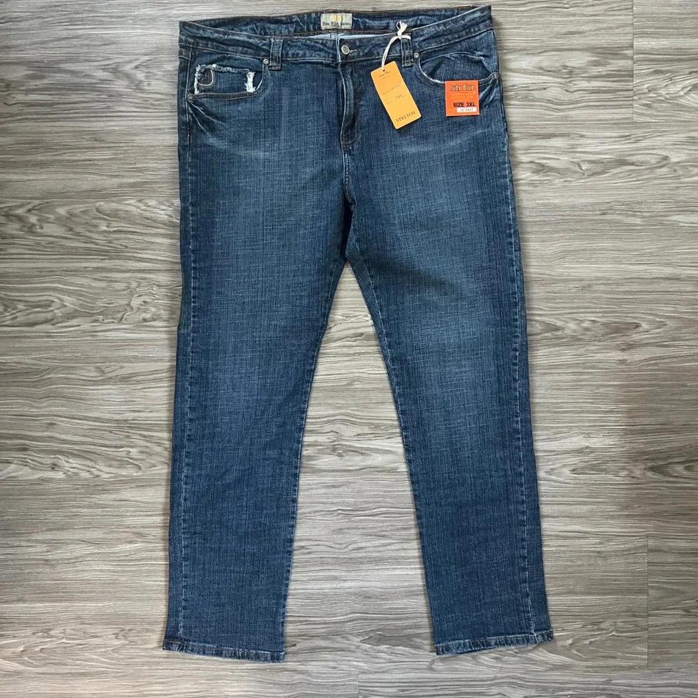 Judy Blue Womens 3XL Stretch Straight Leg Jeans Dark Wash Blue JB-8088 NWT